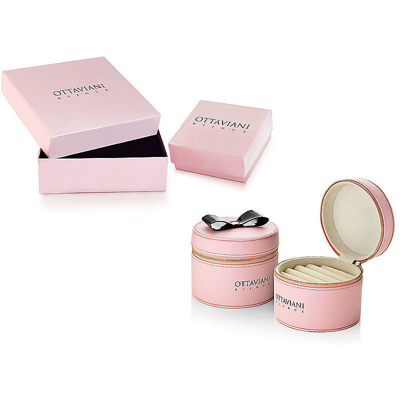 Collana Donna Ottaviani Bronzo Dorato Tennis Zirconi Bianchi Verdi 500949C